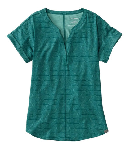 Women's Streamside Tee, Short-Sleeve Splitneck Print