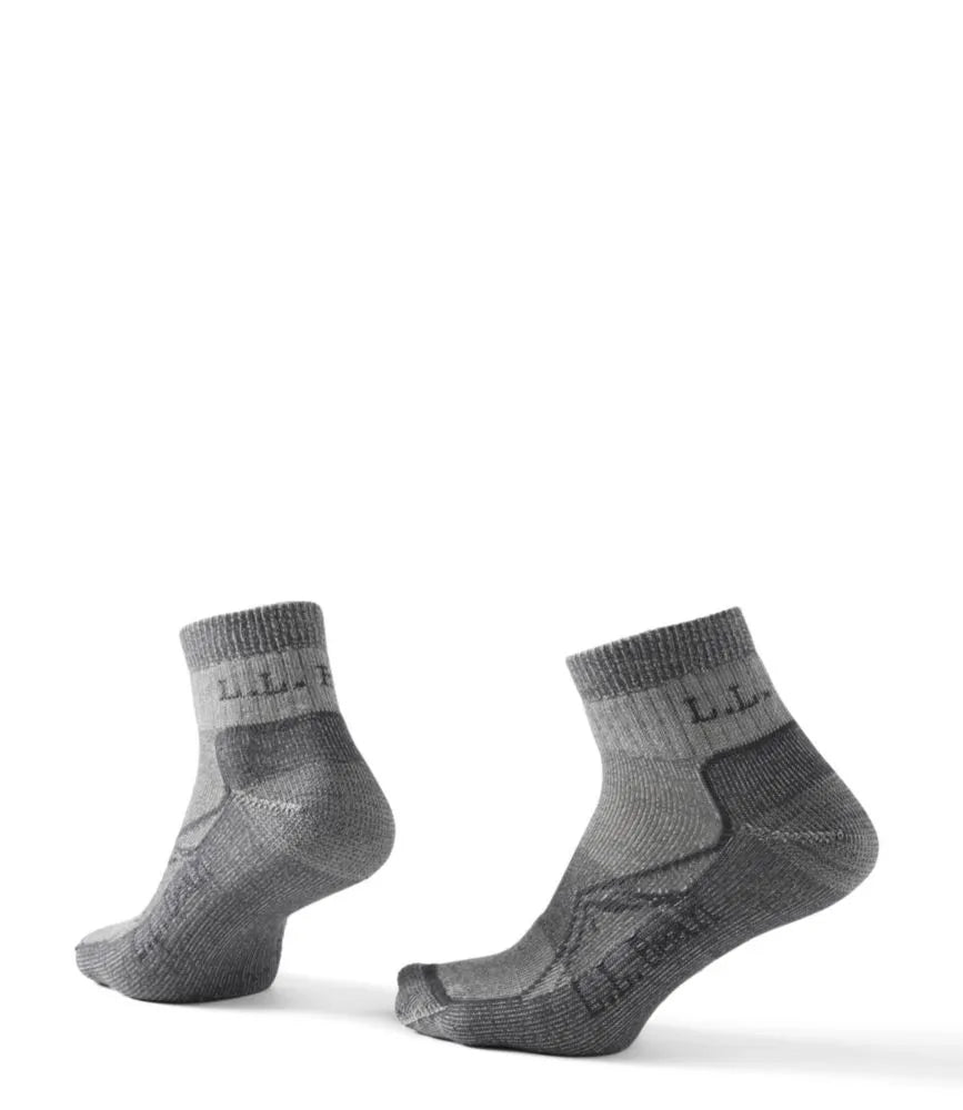 Adults' Cresta Wool Lightweight Hiking Socks, Quarter-Crew