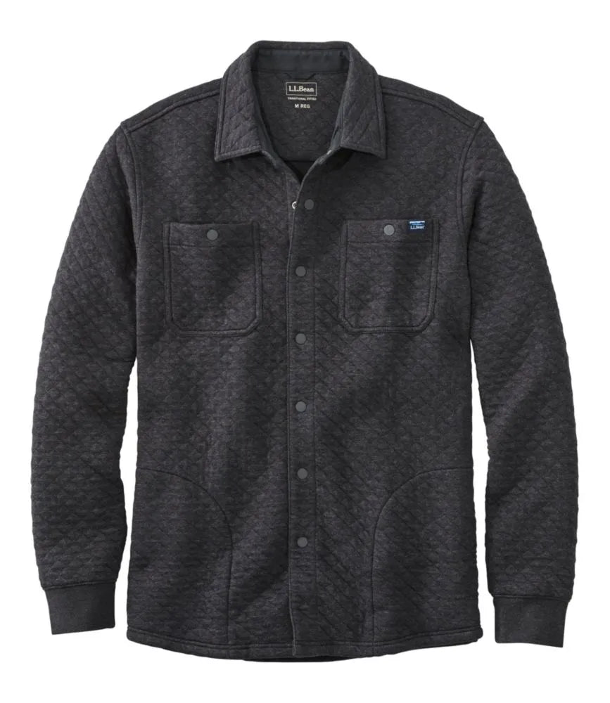 Men's Quilted Sweatshirts, Snap Overshirt