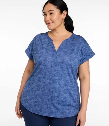 Women's Streamside Tee, Short-Sleeve Splitneck Print