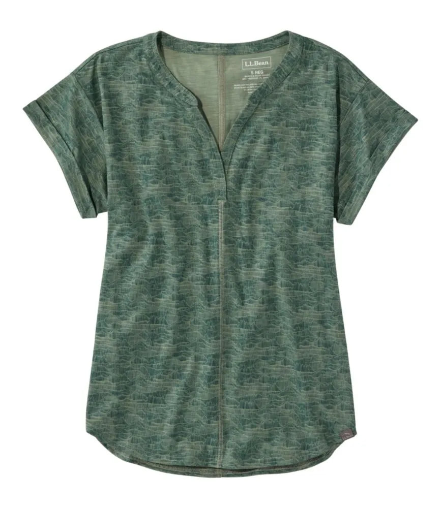 Women's Streamside Tee, Short-Sleeve Splitneck Print