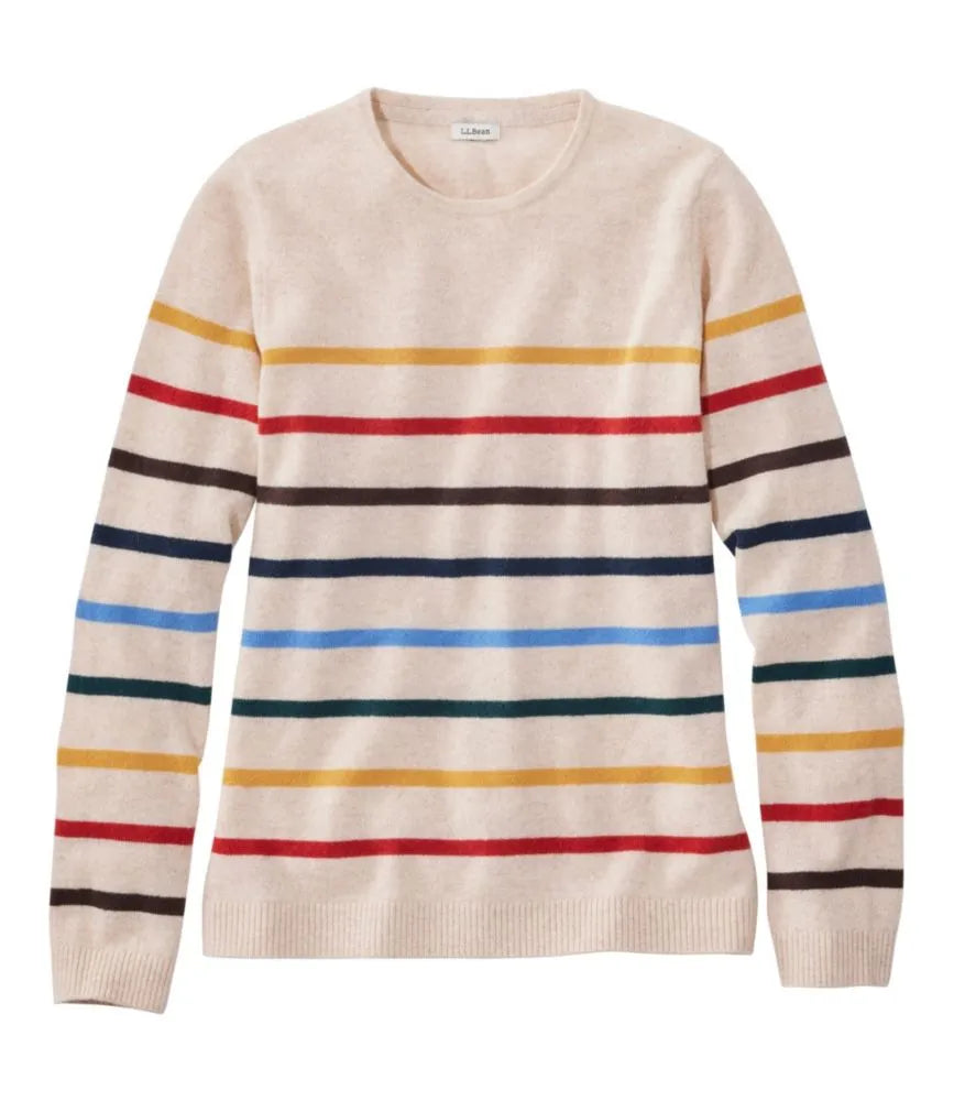 Women's Classic Cashmere Sweater, Crewneck Stripe