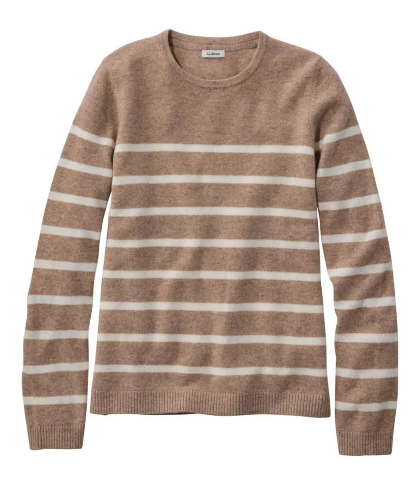 Women's Classic Cashmere Sweater, Crewneck Stripe