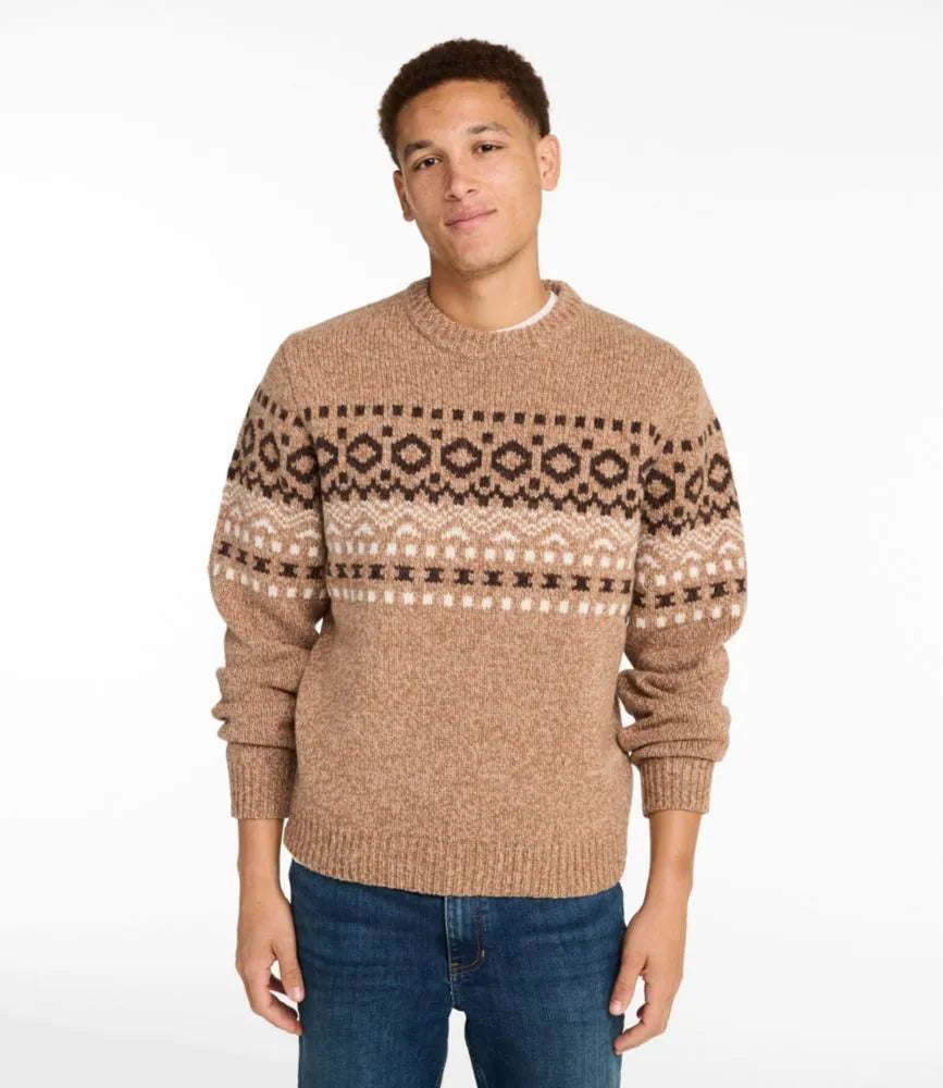 Men's Bean's Classic Ragg Wool Sweater, Crewneck, Fair Isle