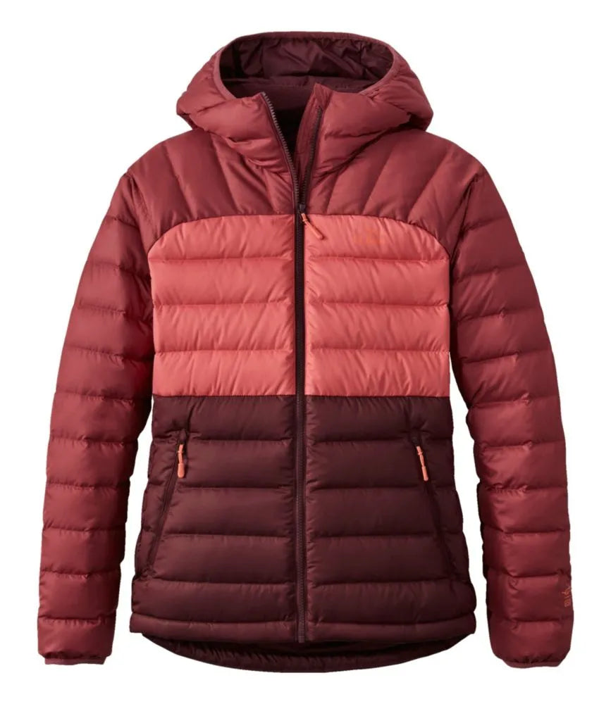 Women's Bean's Down Hooded Jacket, Colorblock