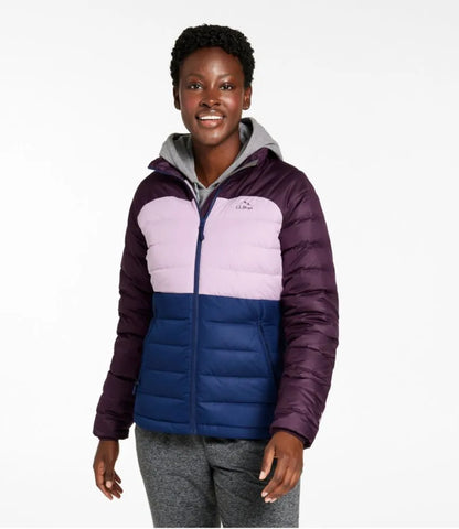 Women's Bean's Down Jacket, Colorblock