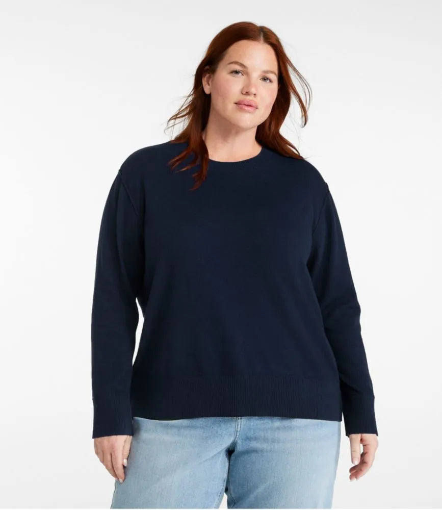 Women's Cotton/Cashmere Sweater, Crewneck