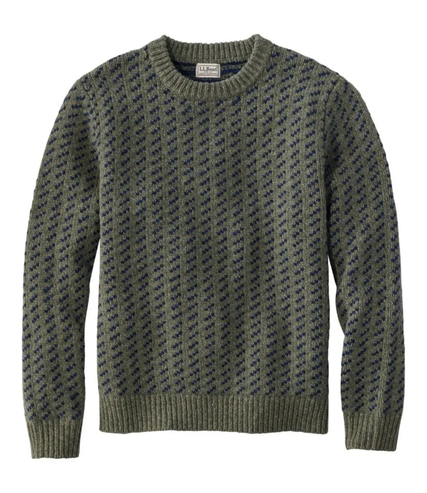 Men's Bean's Classic Ragg Wool Sweater, Crewneck, Bird's-Eye