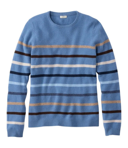 Women's Classic Cashmere Sweater, Crewneck Stripe