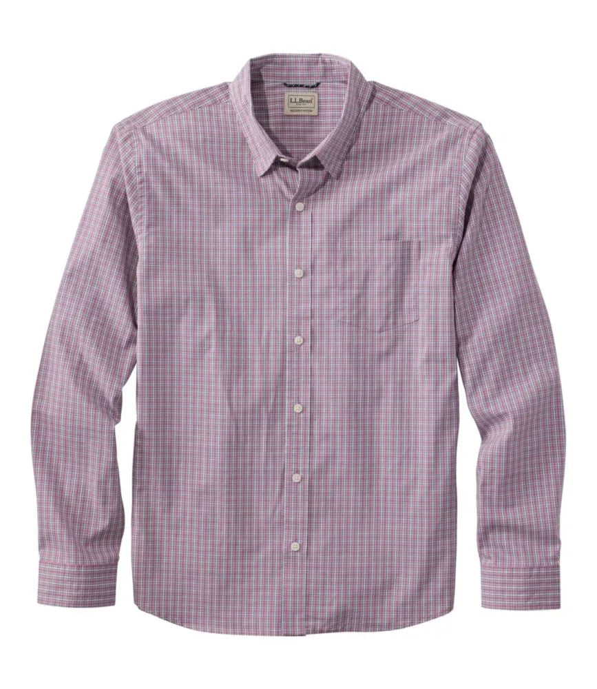 Men's Comfort Stretch Performance® Shirt, Long-Sleeve, Slightly Fitted Untucked Fit, Plaid