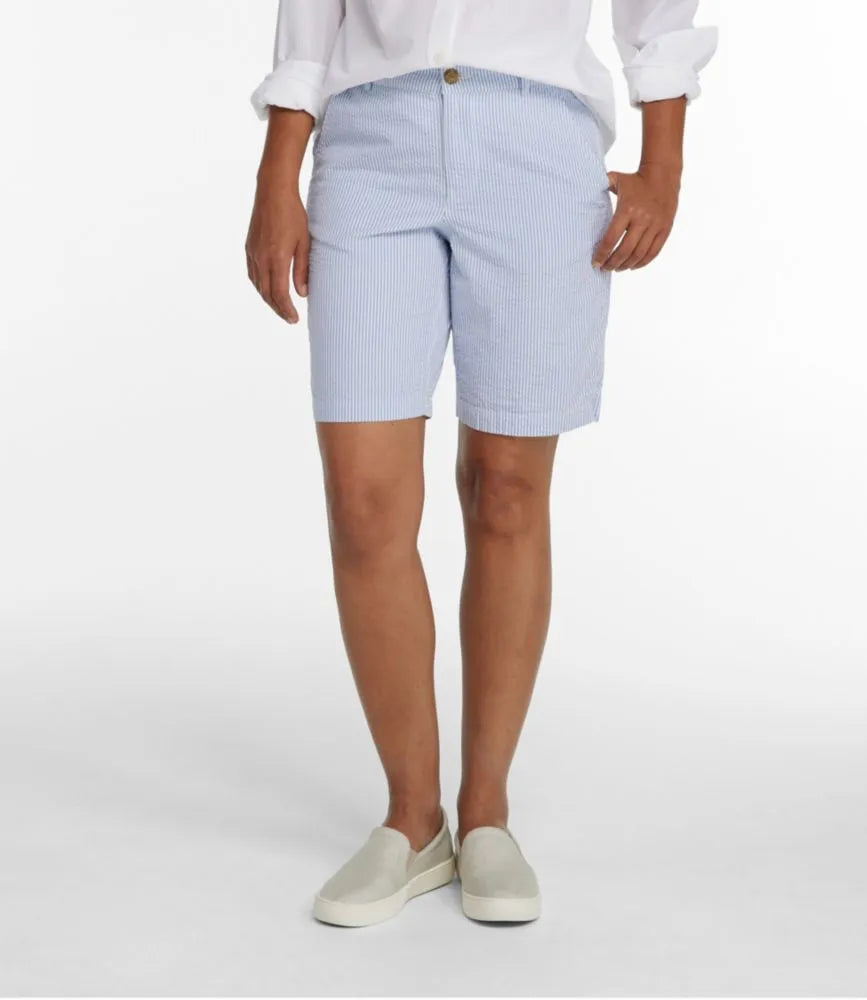 Women's Comfort Stretch Shorts, Seersucker Bermudas 9"