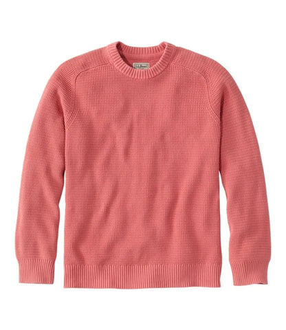 Men's Sunwashed Textured Cotton Sweater, Crewneck