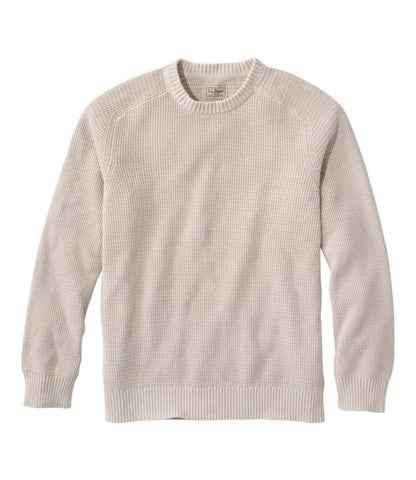Men's Sunwashed Textured Cotton Sweater, Crewneck