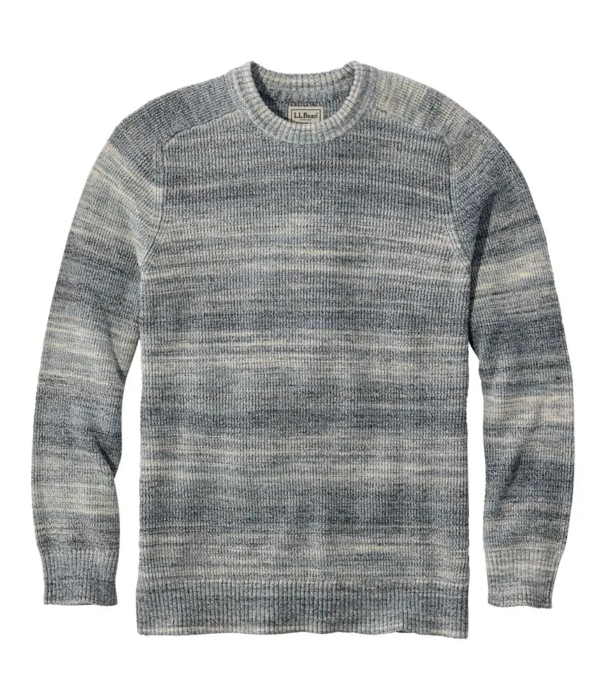 Men's Sunwashed Textured Cotton Sweater, Crewneck