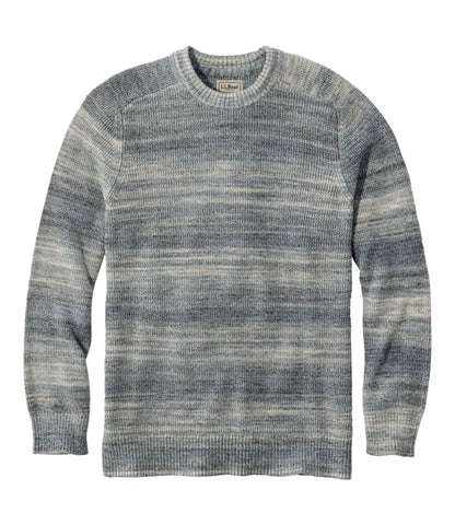 Men's Sunwashed Textured Cotton Sweater, Crewneck