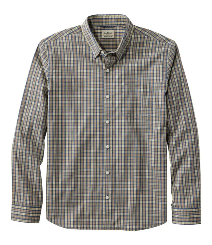 Men's Comfort Stretch Performance® Shirt, Long-Sleeve, Slightly Fitted Untucked Fit, Plaid