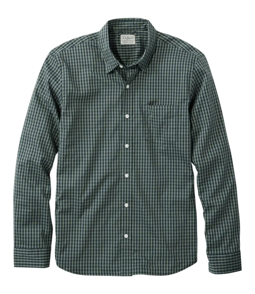 Men's Comfort Stretch Performance® Shirt, Long-Sleeve, Slightly Fitted Untucked Fit, Plaid