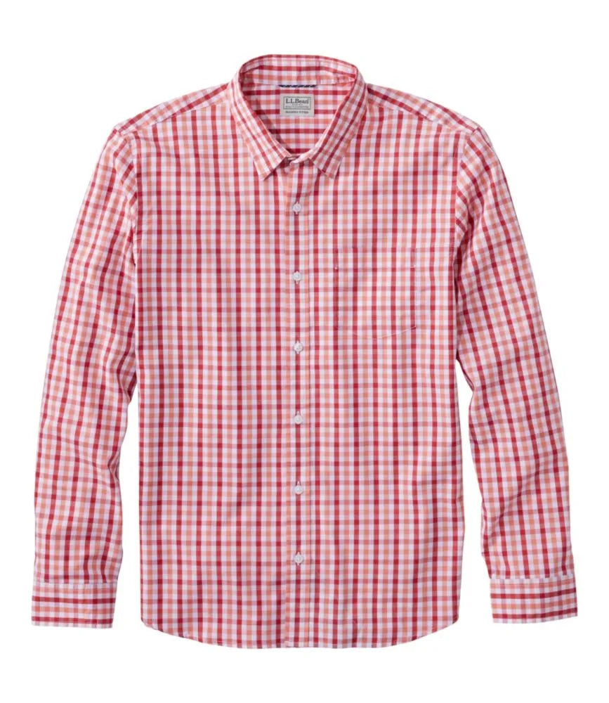 Men's Comfort Stretch Performance® Shirt, Long-Sleeve, Slightly Fitted Untucked Fit, Plaid