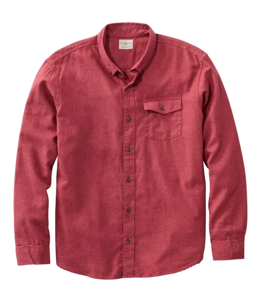 Men's Brushed Jaspé Twill Shirt, Traditional Untucked Fit