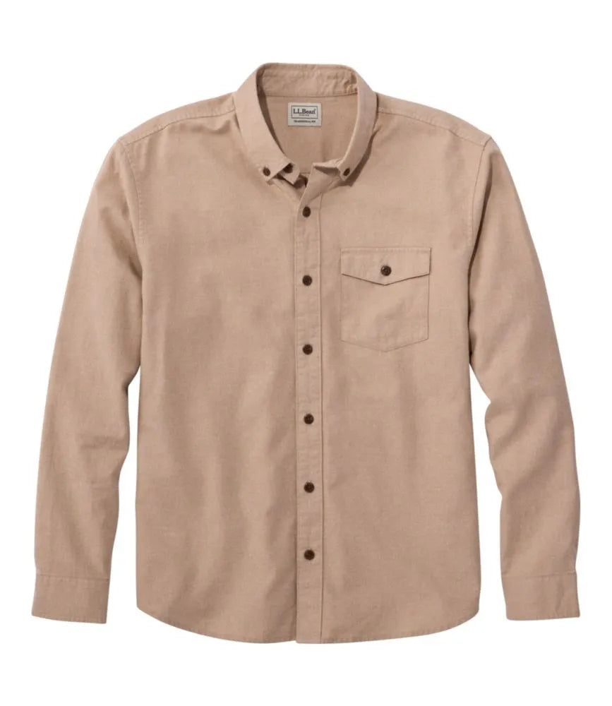 Men's Brushed Jaspé Twill Shirt, Traditional Untucked Fit
