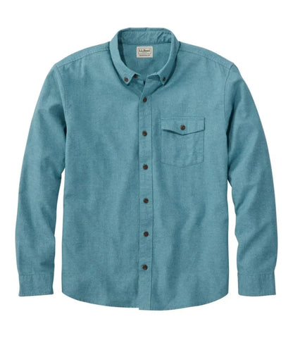 Men's Brushed Jaspé Twill Shirt, Traditional Untucked Fit