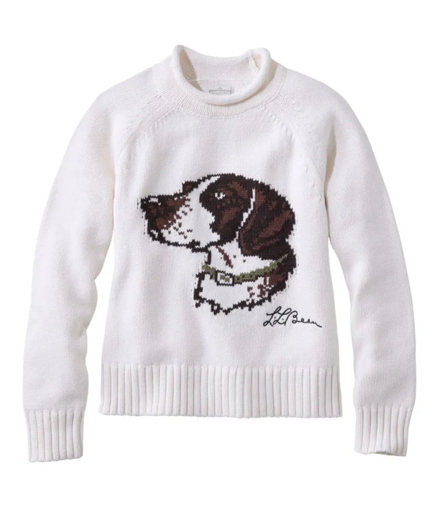 Women's Signature Original Cotton Sweater, Rollneck Novelty