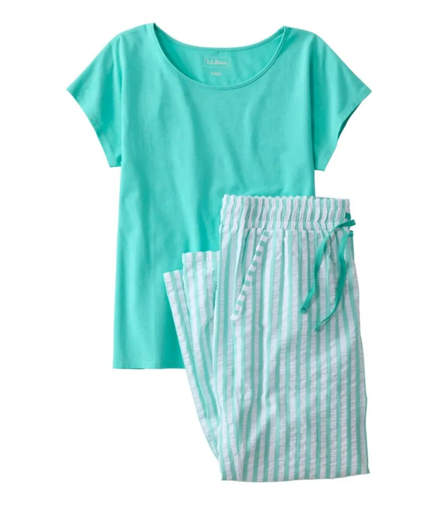 Women's Bean's Seacoast Seersucker Pajama Pant Set