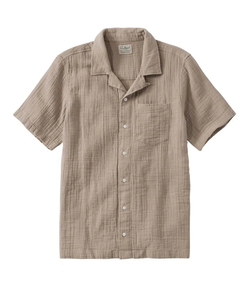Men's Cloud Gauze Shirt, Short-Sleeve, Slightly Fitted Untucked Fit
