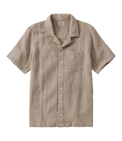 Men's Cloud Gauze Shirt, Short-Sleeve, Slightly Fitted Untucked Fit