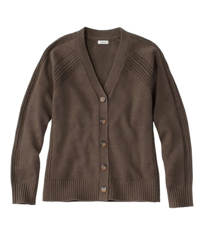Women's Mariner Shaker Sweater, V-Neck Cardigan