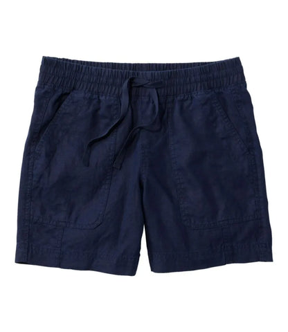 Women's Premium Washable Linen Shorts, Mid-Rise 6"
