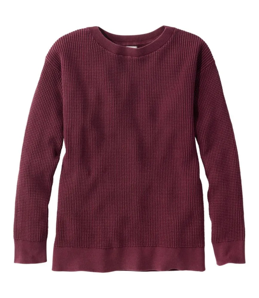 Women's Sunwashed Waffle Sweater, Pullover