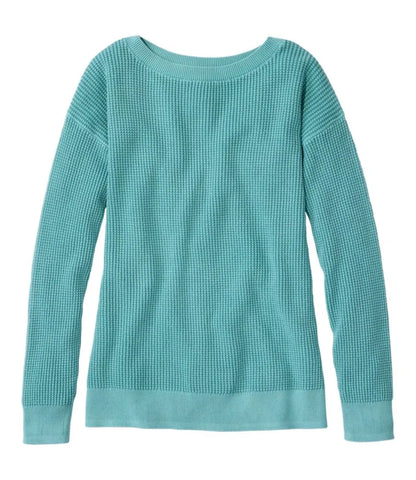 Women's Sunwashed Waffle Sweater, Pullover
