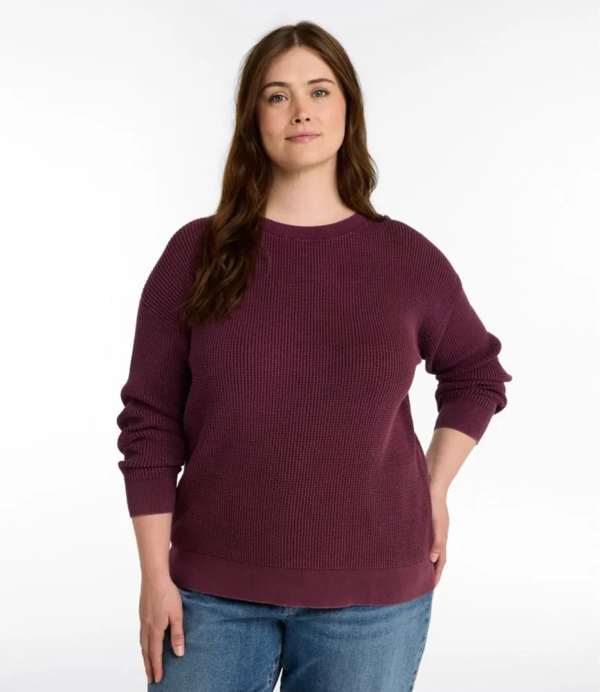 Women's Sunwashed Waffle Sweater, Pullover