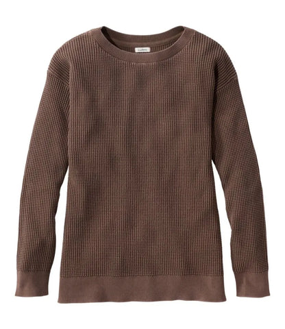 Women's Sunwashed Waffle Sweater, Pullover