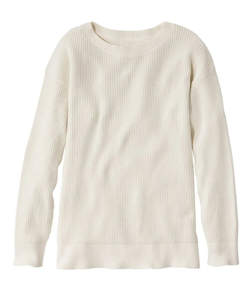 Women's Sunwashed Waffle Sweater, Pullover