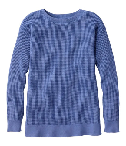 Women's Sunwashed Waffle Sweater, Pullover