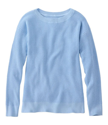 Women's Sunwashed Waffle Sweater, Pullover
