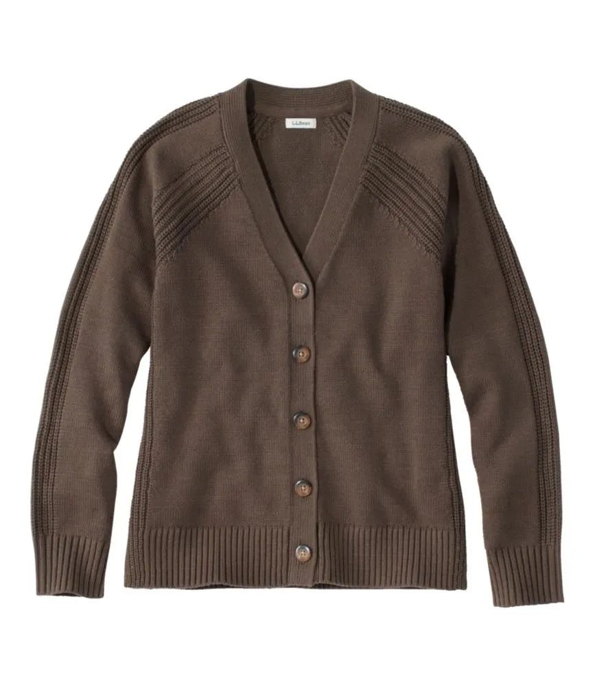 Women's Mariner Shaker Sweater, V-Neck Cardigan