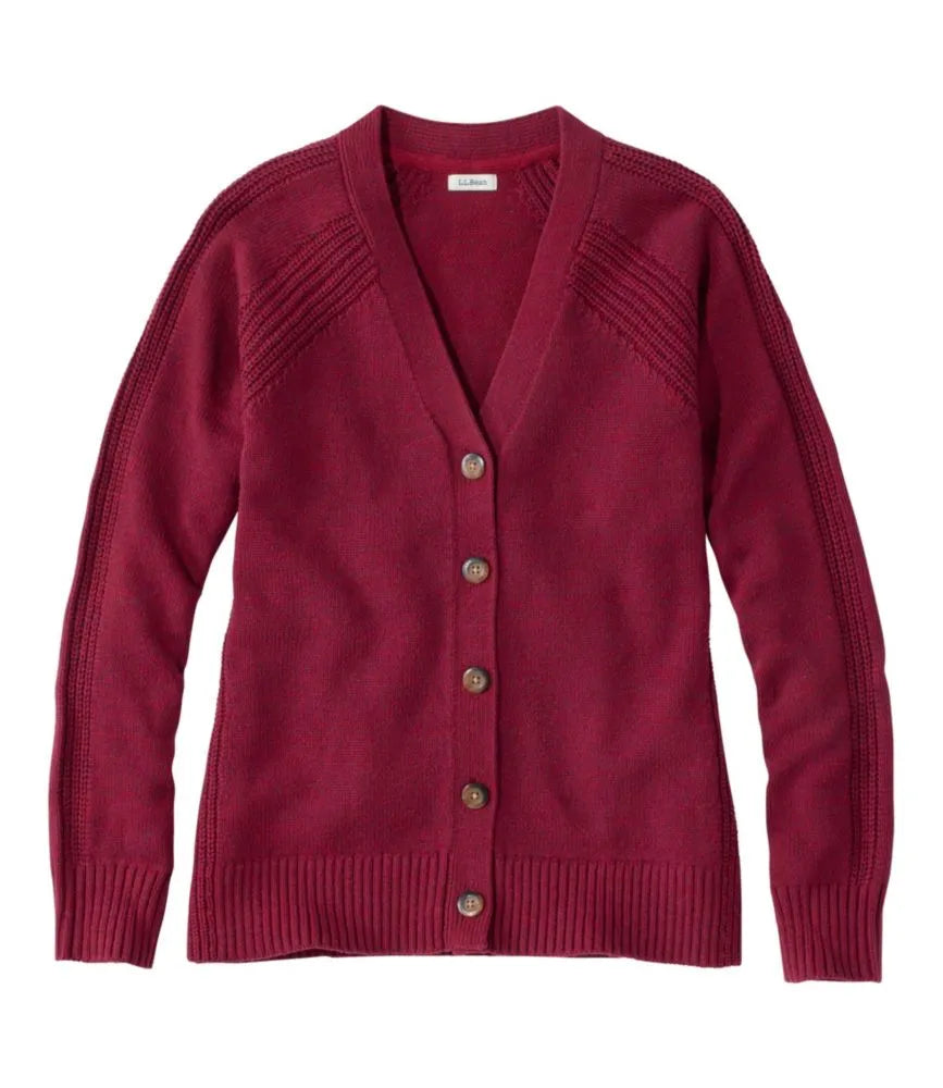 Women's Mariner Shaker Sweater, V-Neck Cardigan