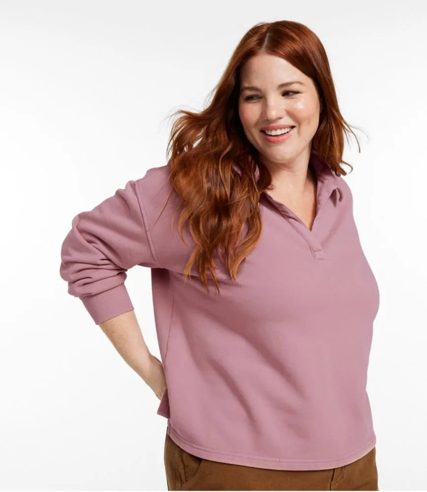 Women's Sunwashed Sweats, Splitneck Polo