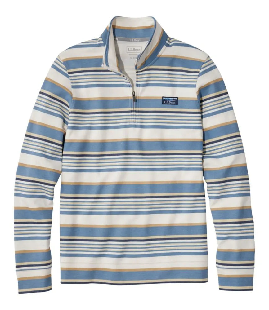 Men's Comfort Stretch Performance® Piqué, Quarter-Zip Pullover, Stripe