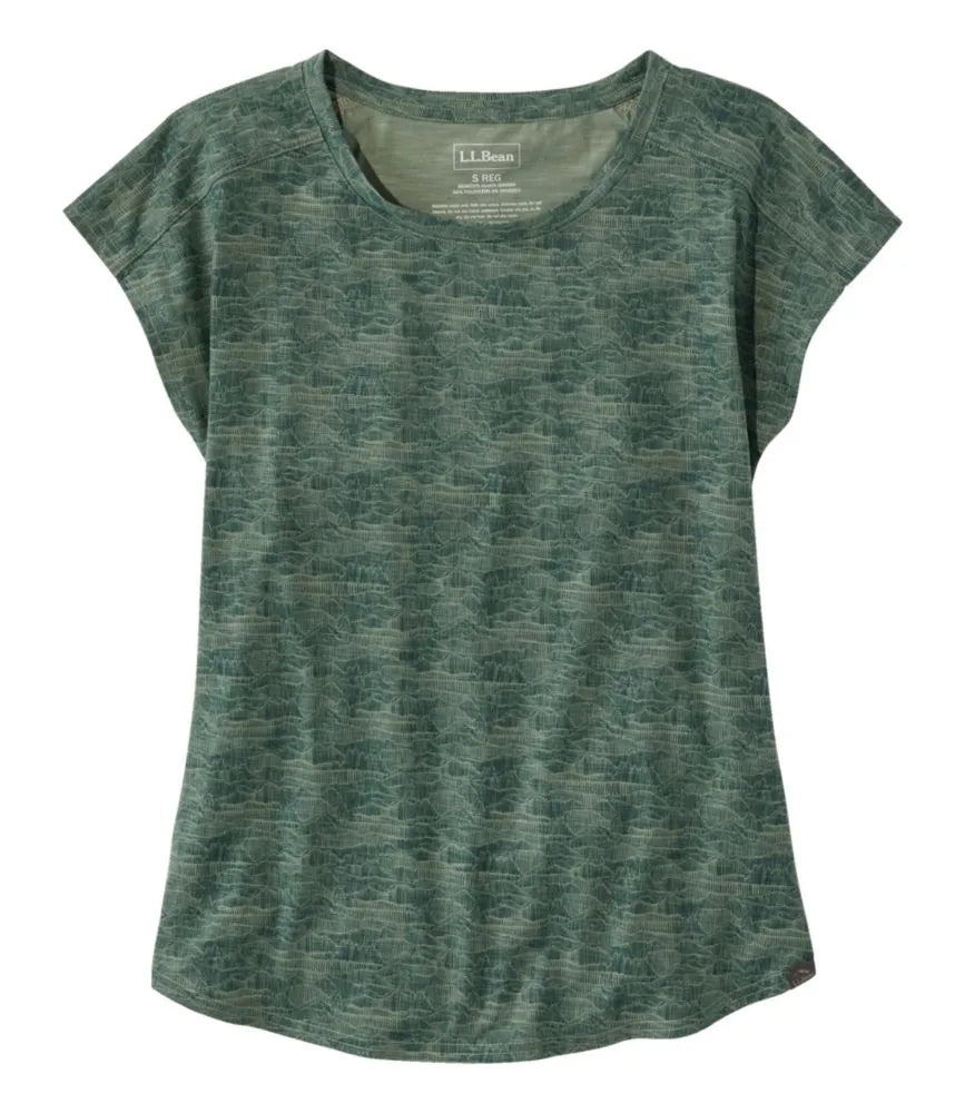 Women's Streamside Tee, Short-Sleeve Ruched Crew Print
