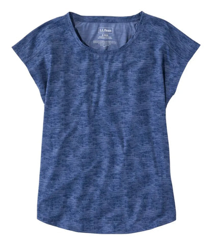 Women's Streamside Tee, Short-Sleeve Ruched Crew Print