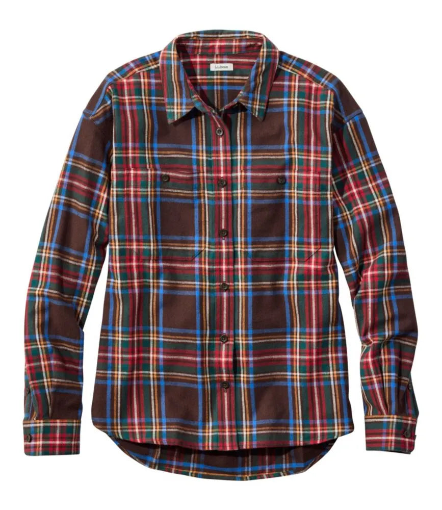 Women's Scotch Plaid Flannel Shirt, Boyfriend