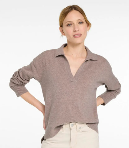 Women's Classic Cashmere Sweater, Relaxed Polo