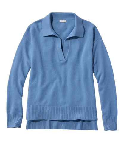 Women's Classic Cashmere Sweater, Relaxed Polo