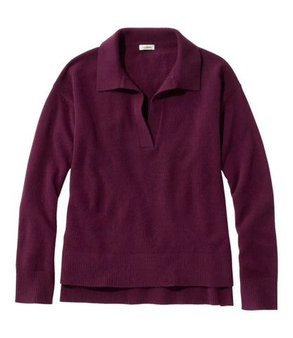 Women's Classic Cashmere Sweater, Relaxed Polo