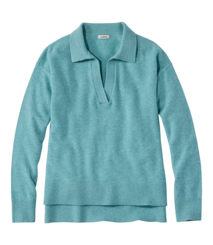 Women's Classic Cashmere Sweater, Relaxed Polo