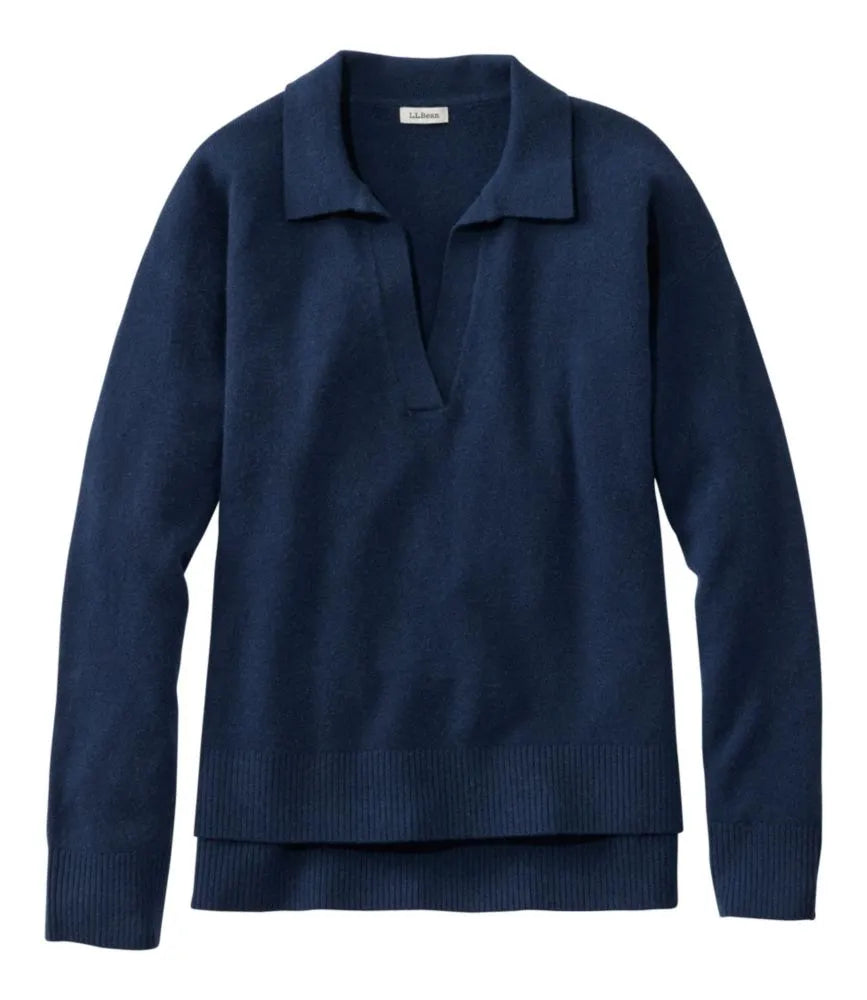 Women's Classic Cashmere Sweater, Relaxed Polo